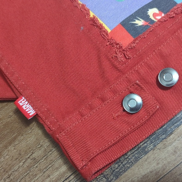 NWT Disney Marvel Pop Art Unisex Red Denim Jacket - Picture 5 of 10